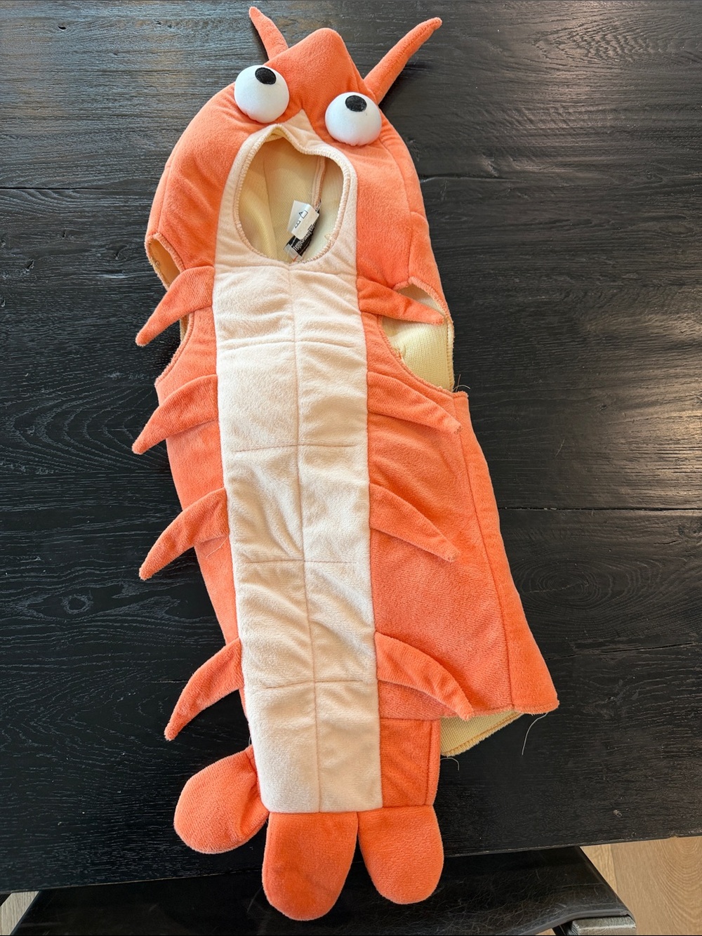 Kids Orange Shrimp Costume Hooded Onesie